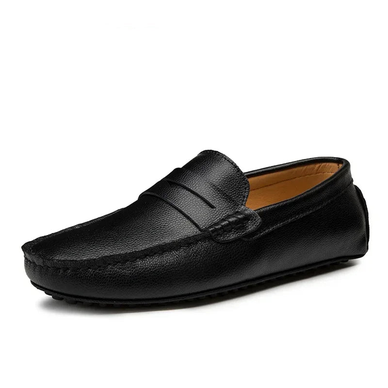 Men's Genuine Leather Loafers - Stylish Casual Shoes