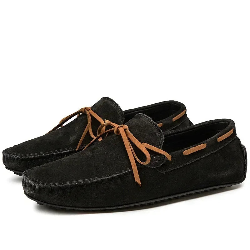 Men's Genuine Leather Loafers - Soft Casual Driving Moccasins for Everyday Comfort