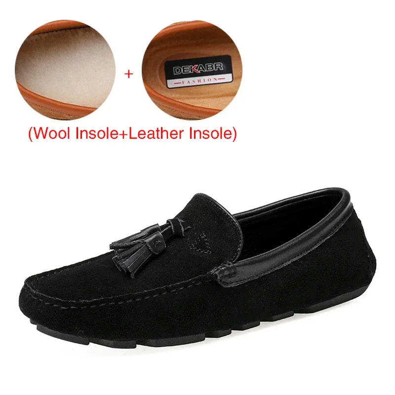 Men's Genuine Leather Loafers - High-Quality Casual Spring Driving Shoes"