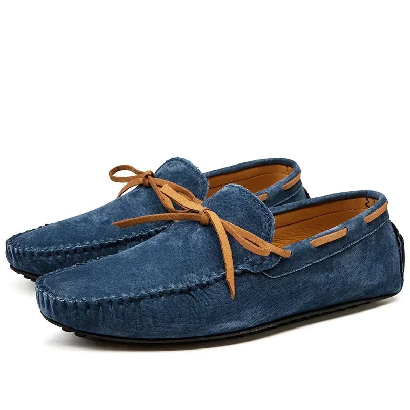 Men's Genuine Leather Loafers - Soft Casual Driving Moccasins for Everyday Comfort