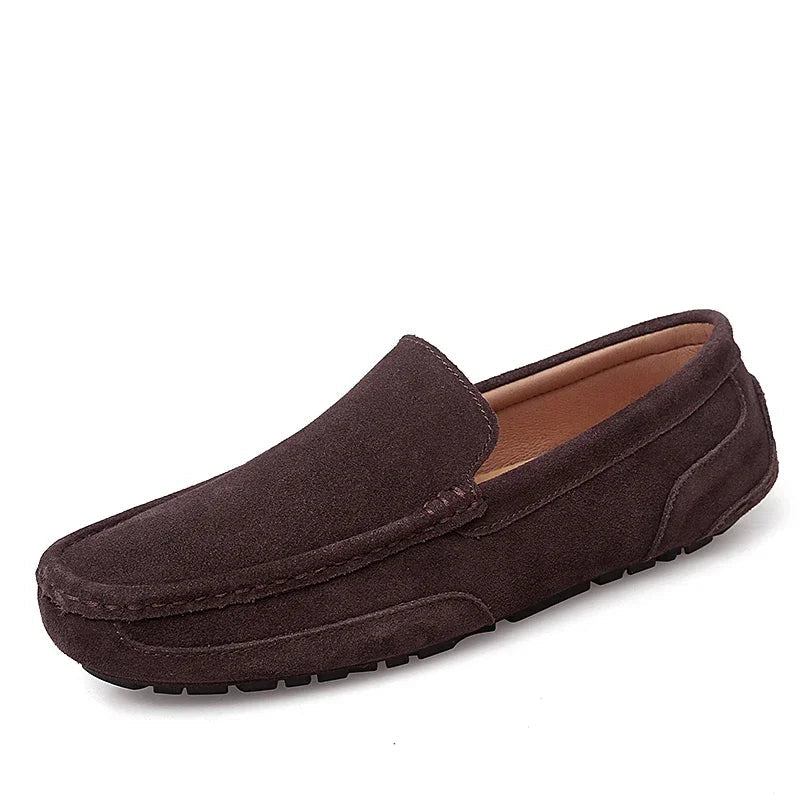 Breathable Leather Loafers for Men - Comfortable Slip-On Moccasins for Casual and Business Wear