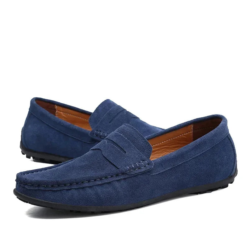 Men's Lightweight Genuine Leather Moccasins - Spring/Summer Casual Driving Shoes