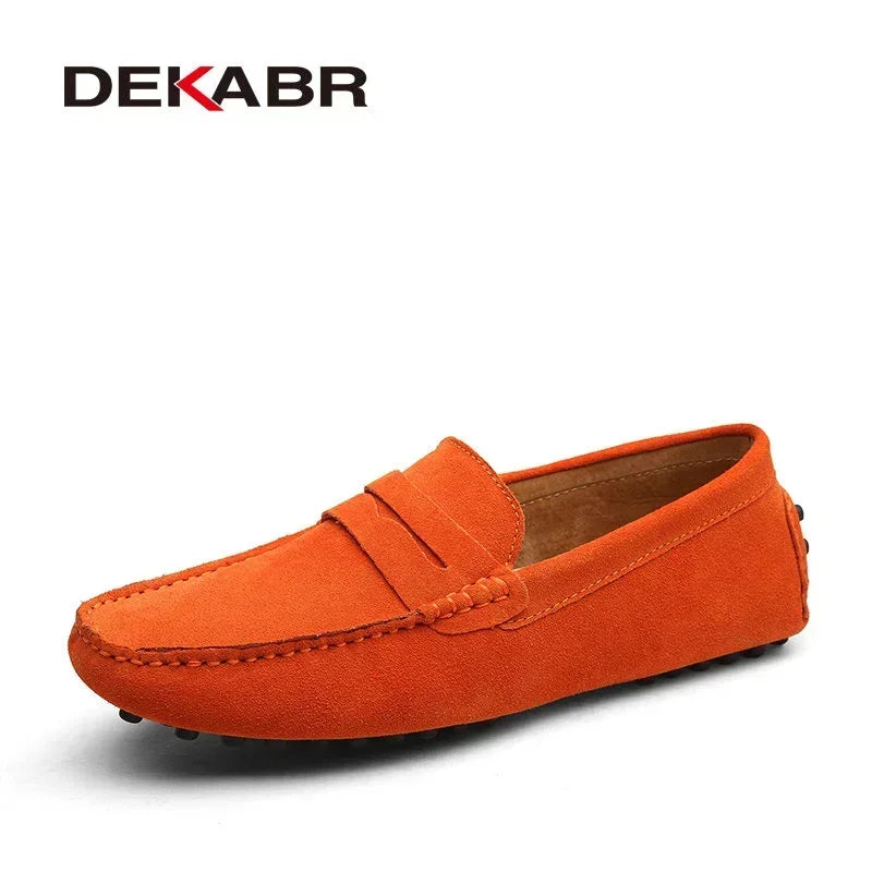 Men's Lightweight Genuine Leather Moccasins - Spring/Summer Casual Driving Shoes