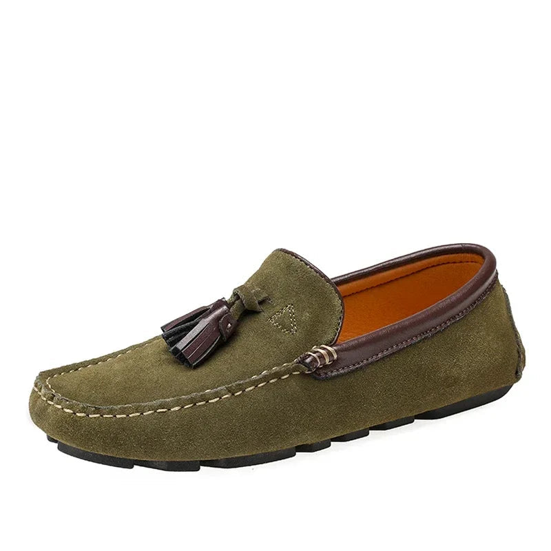 Men's Genuine Leather Loafers - High-Quality Casual Spring Driving Shoes"