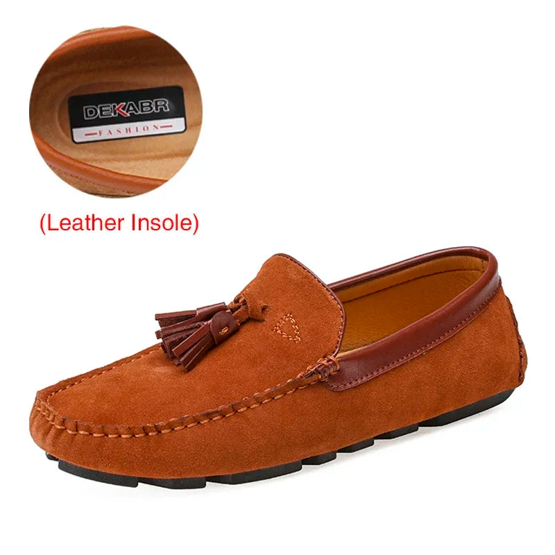 Men's Genuine Leather Loafers - High-Quality Casual Spring Driving Shoes"