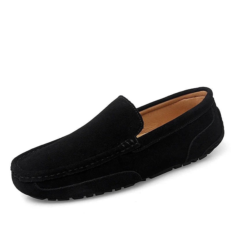 Breathable Leather Loafers for Men - Comfortable Slip-On Moccasins for Casual and Business Wear