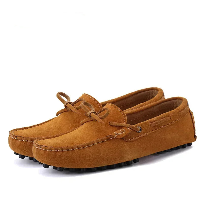 Men's Genuine Leather Loafers - Soft Casual Driving Moccasins for Everyday Comfort