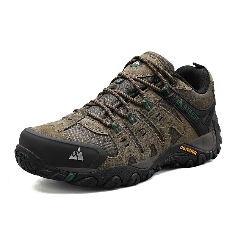 Men's Suede Leather Hiking Shoes - Wear-Resistant Trekking, Walking, and Tactical Sneakers