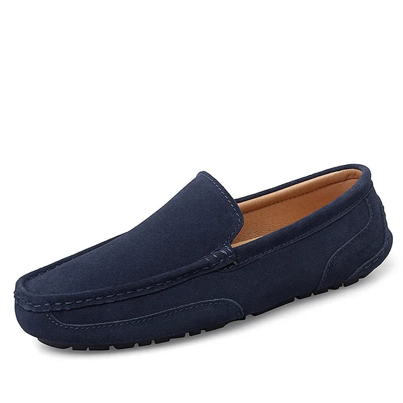 Breathable Leather Loafers for Men - Comfortable Slip-On Moccasins for Casual and Business Wear