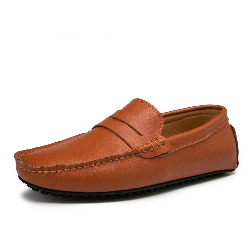 Men's Genuine Leather Loafers - Stylish Casual Shoes