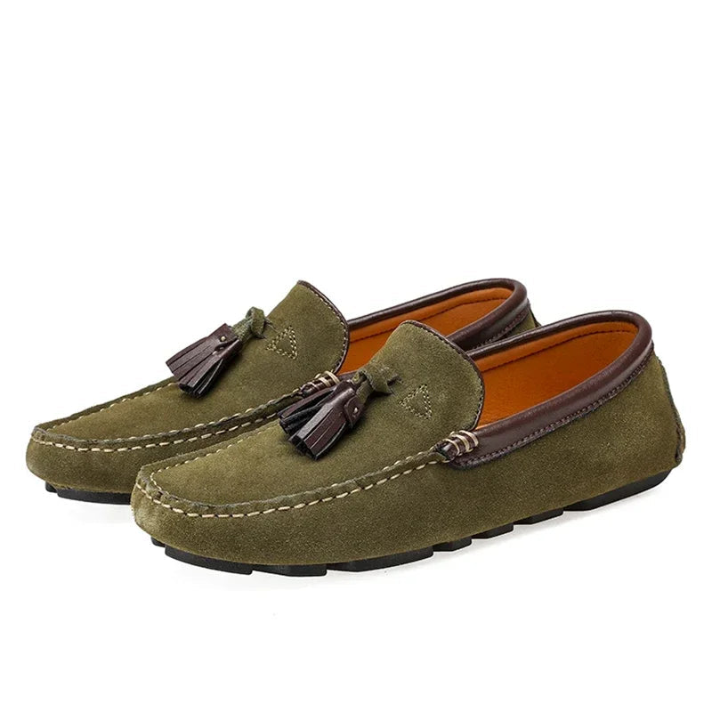 Men's Genuine Leather Loafers - High-Quality Casual Spring Driving Shoes"