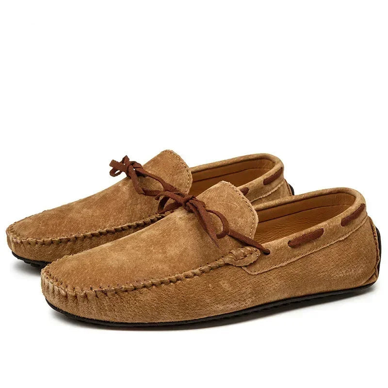 Men's Genuine Leather Loafers - Soft Casual Driving Moccasins for Everyday Comfort