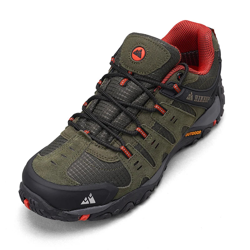 Men's Suede Leather Hiking Shoes - Wear-Resistant Trekking, Walking, and Tactical Sneakers