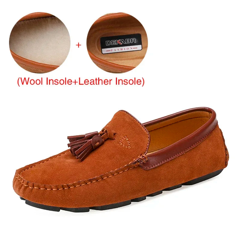 Men's Genuine Leather Loafers - High-Quality Casual Spring Driving Shoes"