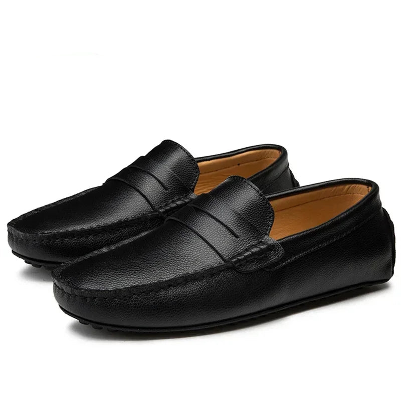 Men's Genuine Leather Loafers - Stylish Casual Shoes