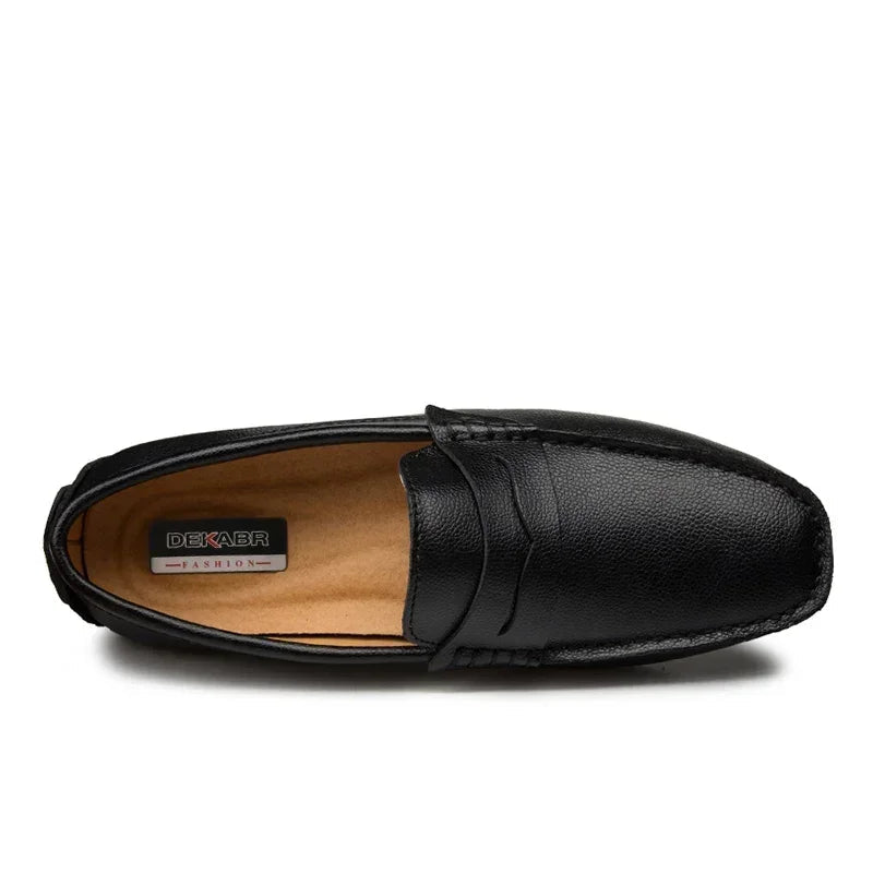 Men's Genuine Leather Loafers - Stylish Casual Shoes